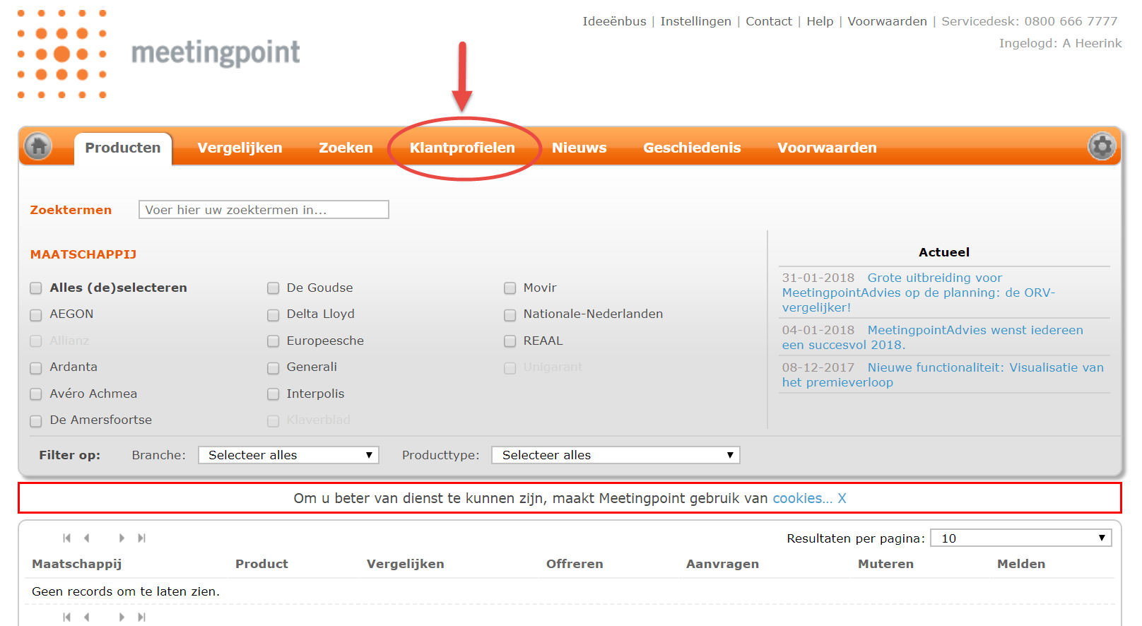 Hoe maak ik een klantprofiel aan op MeetingpointAdvies afb 1